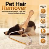 1-Pack Pet Hair Removal Tool - Carpet Rake and Squeegee for Pet Hair Remover Tool - Lint Remover and Hair Scraper for Couch - Easy to Clean Fuzz Fur