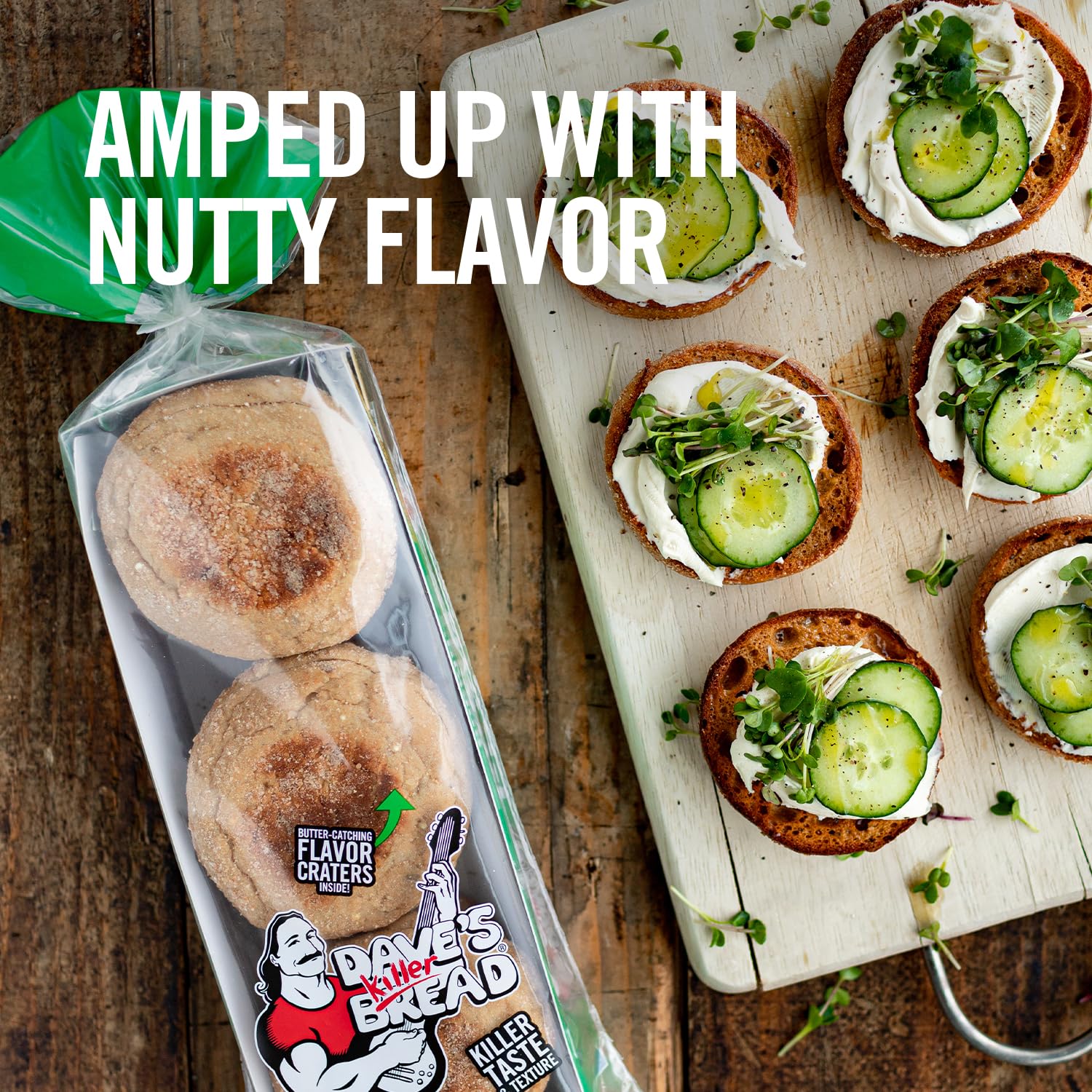 Dave's Killer Bread Rockin' Grains English Muffins, Organic Whole Grain English Muffins, 6 Count