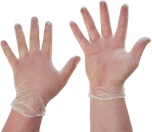 Ambitex 889269 V5201 Series Latex Free Clear Vinyl Gloves Medium 100/Box