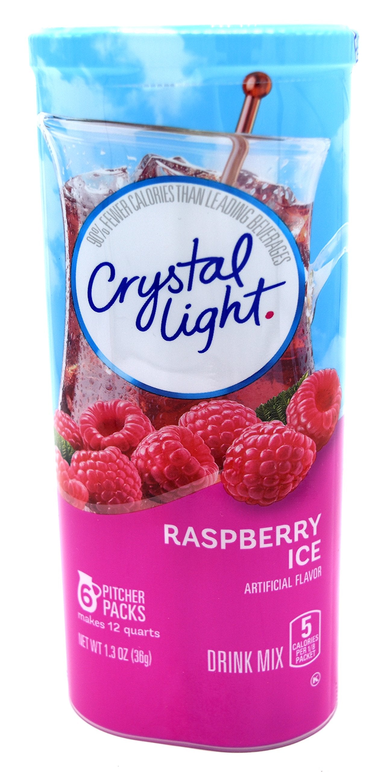 Crystal Light Raspberry Ice Drink Mix, 12-Quart Canister (Pack of 5)
