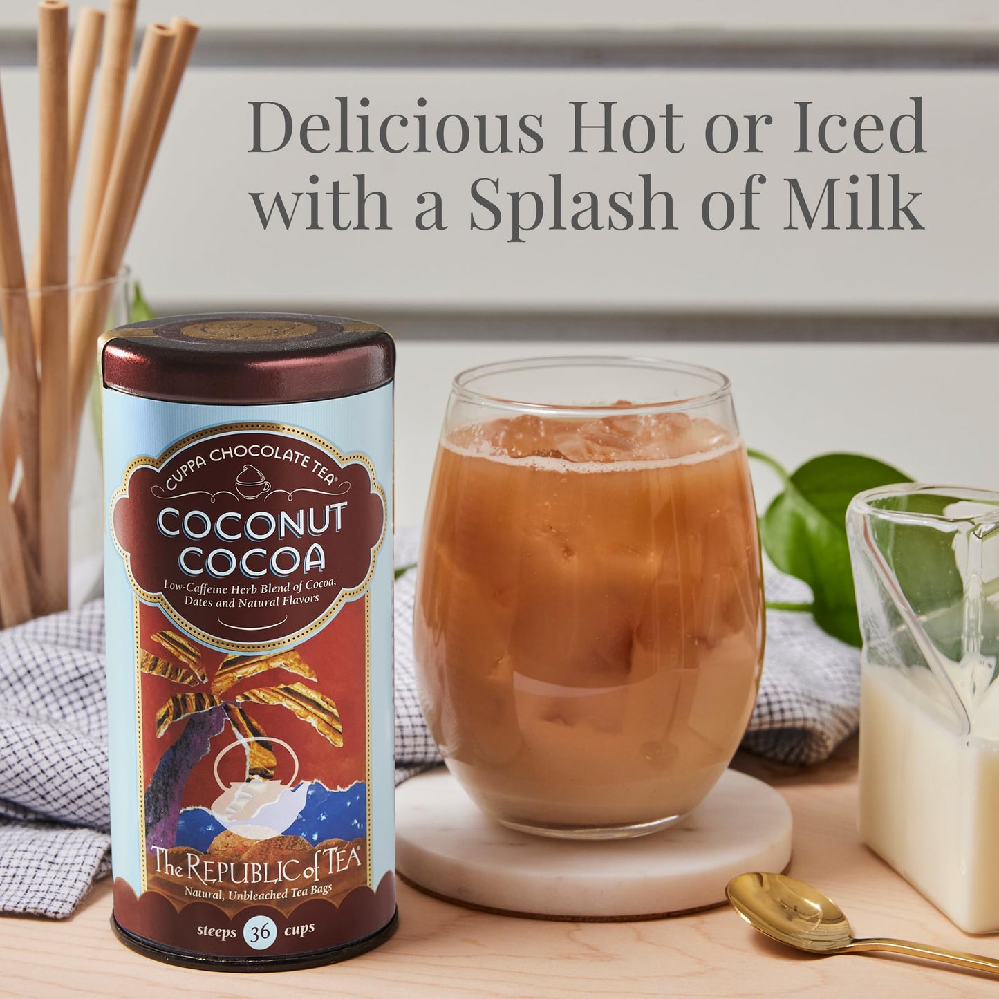 The Republic of Tea - Coconut Cocoa Cuppa Chocolate Tea Bags, Low-Caffeine, 36 Servings