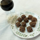 10-Piece 2OZ Chocolate Gourmet Homemade Snack with Nuts Small Rose Shape Chocolate-SMALLROSE-NF