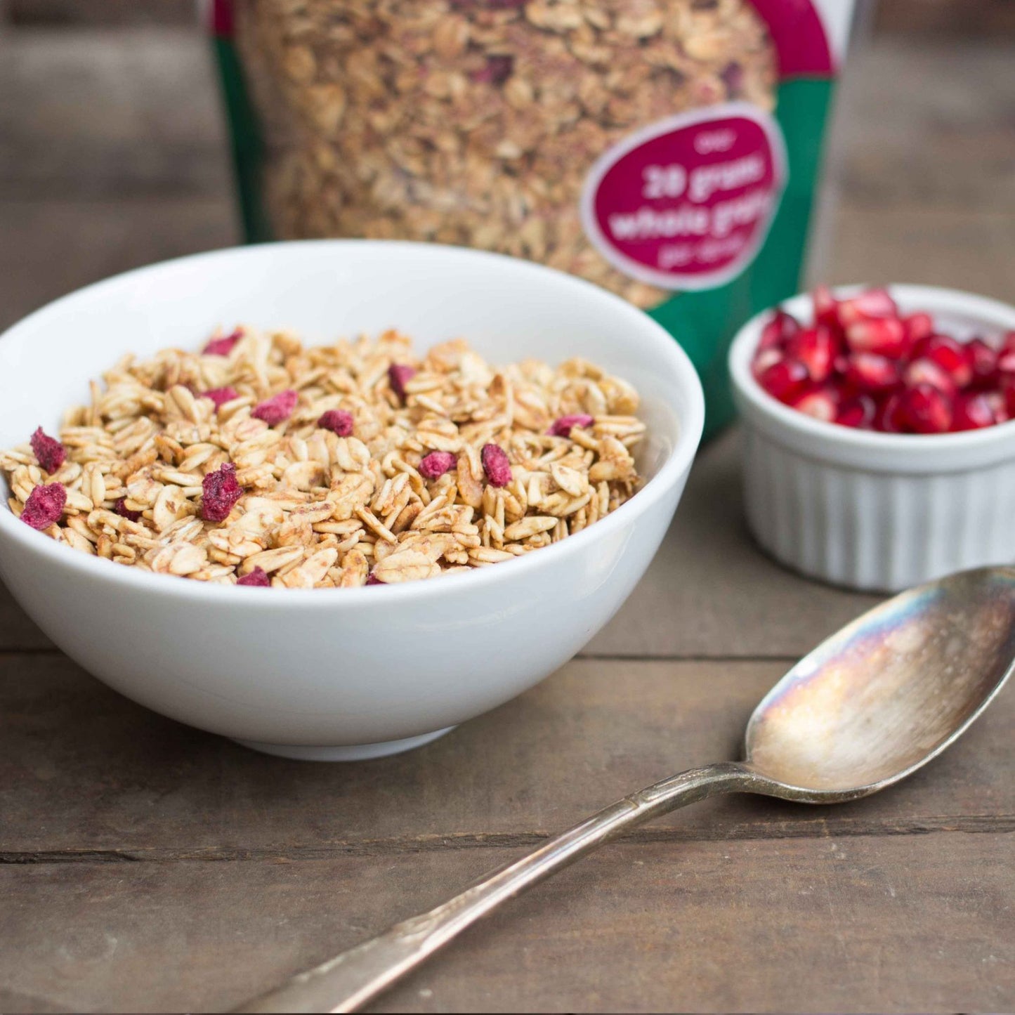 Chappaqua Crunch Simply Granola, Pomegranate and Flax - Custom Rolled Oats with Flax and Dried Pomegranate Arils - Slightly Sweet, Heart Healthy, 100%