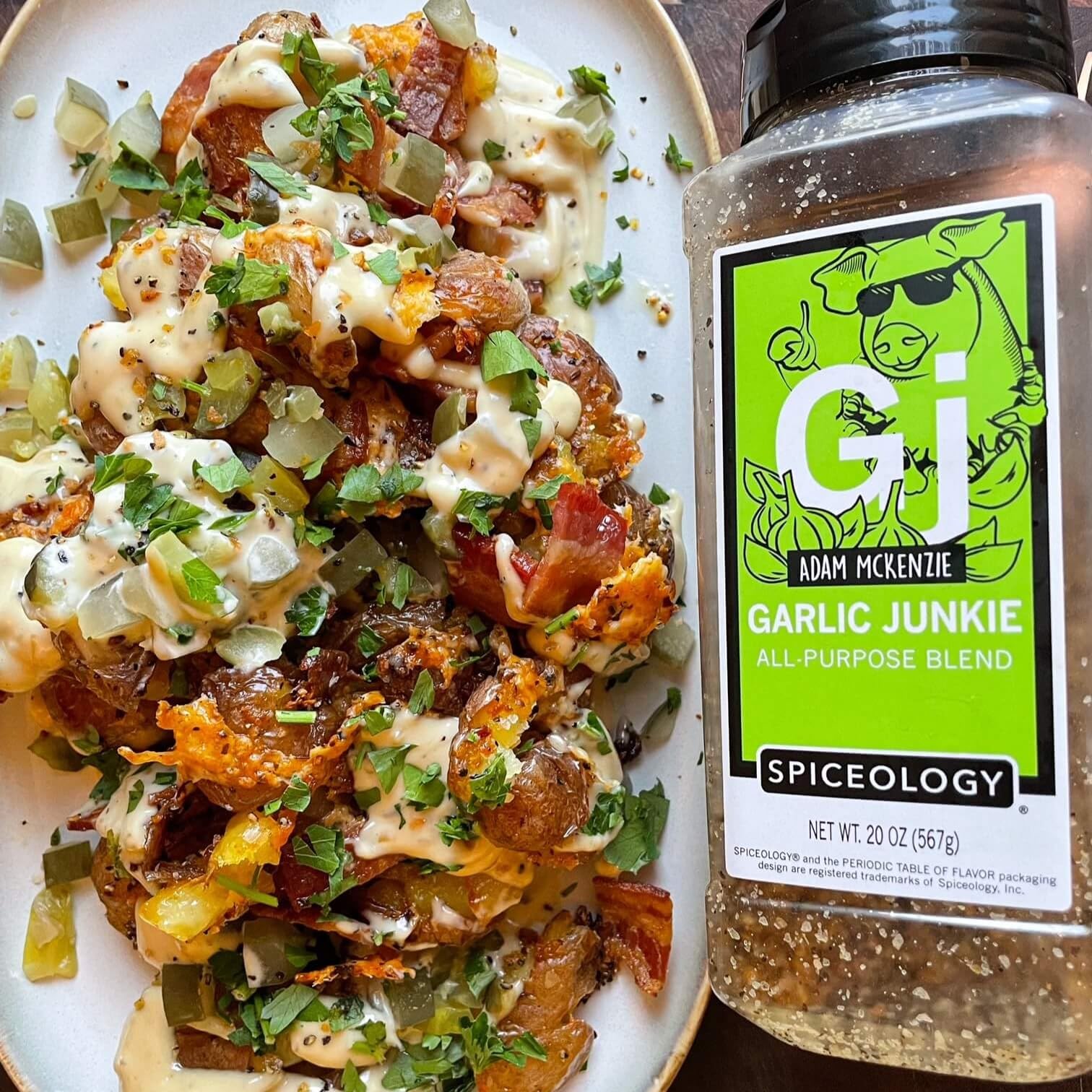 Spiceology & Adam McKenzie - Garlic Junkie - All-Purpose Seasoning, BBQ Rubs and Spice Blends - Use On: Beef Brisket, Corned Beef, Steak Pork