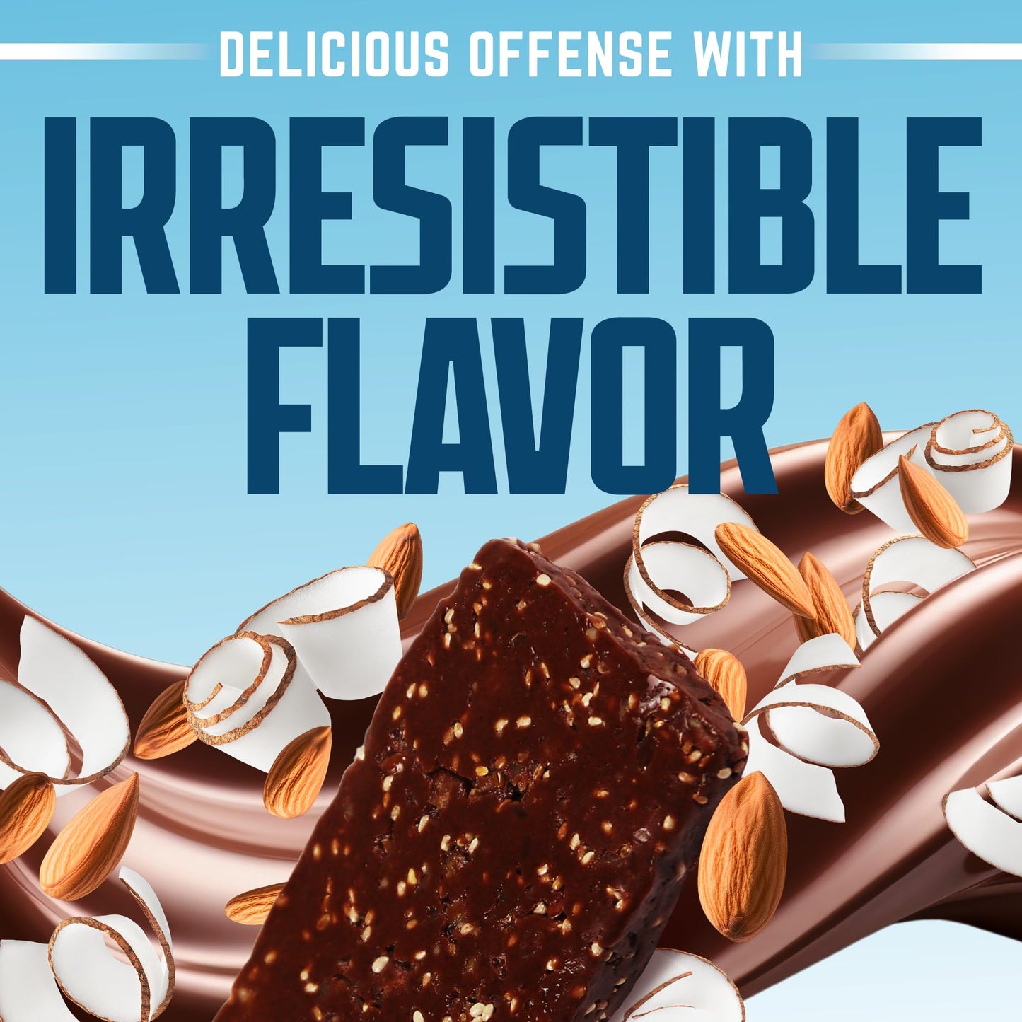 Defender Vegan Protein Bar, Coconut Almond Chocolate Chip, Plant Based Snack or Breakfast Bars, Psyllium Husk, Dandelion Root, High Fiber, Non GMO