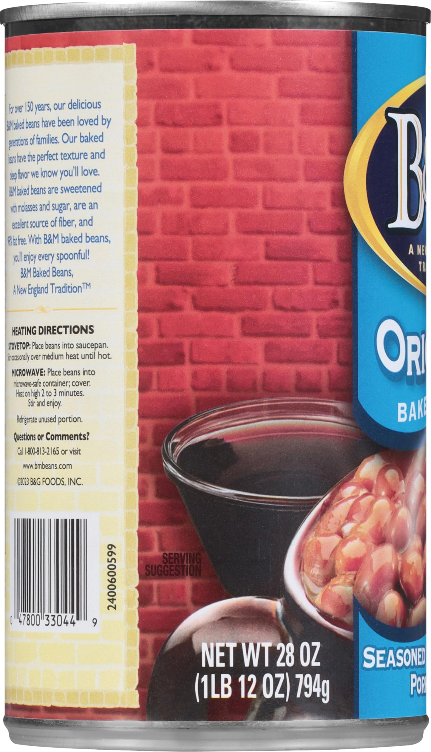 B&M Baked Beans, Original Flavor, 28 Ounce Can