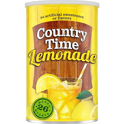 Country Time Lemonade Powdered Drink Mix, 1 Canister, for Flavorful Hydration and Shareable Refreshment, Naturally Flavored with Other Natural Flavor