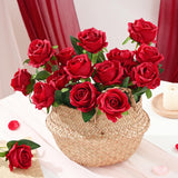 300Pcs Red Roses Artificial Flowers, Realistic Silk Fake Roses Bouquet