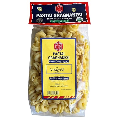 Vesuvio Organic Italian Pasta di Gragnano I.G.P. | Pastai Gragnanesi | USDA Certified Organic| 17.6oz (500g) (Pack of 4)
