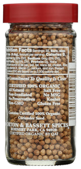 Morton & Bassett Organic Coriander Seed, 1.2 OZ