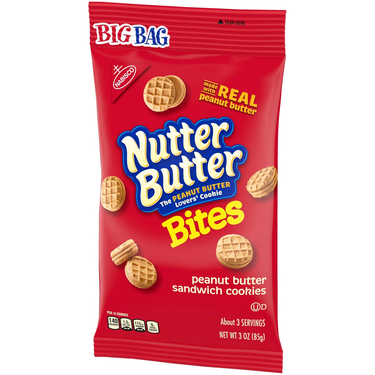 Nutter Butter Bites Peanut Butter Sandwich Cookies Big Bag, 1 package (3oz)