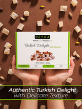ZYRA Turkish Delight with Pistachio - 8.8oz - Woman Owned Brand - Luxury with Roasted Pistachio - Authentic Premium Lokum Confectionery - Gifts