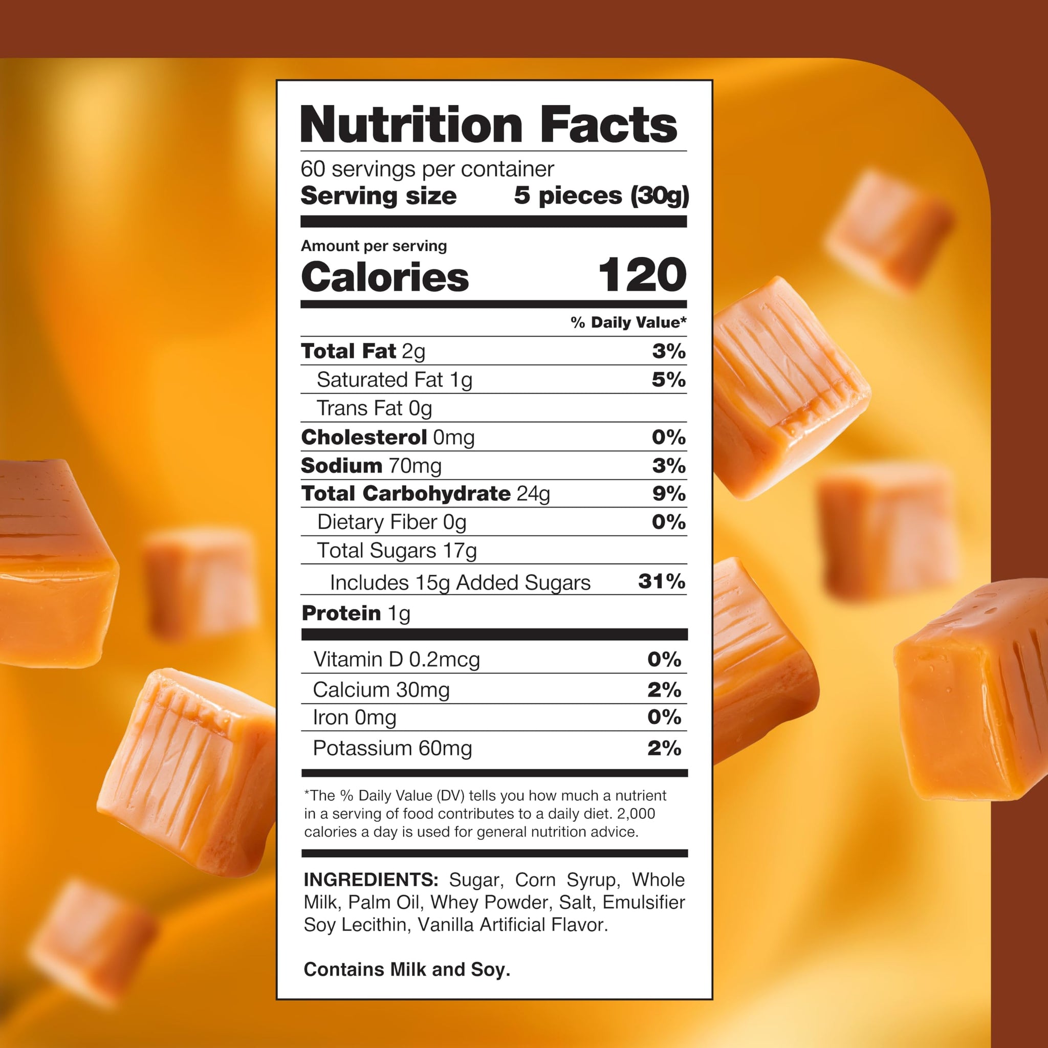 Caramel Candy - 4 Pound Pack - Creamy Caramels Individually Wrapped - Chewy Candy for Office Bowls, Gifting, Snacking & Baking - Classic Vanilla Cubes