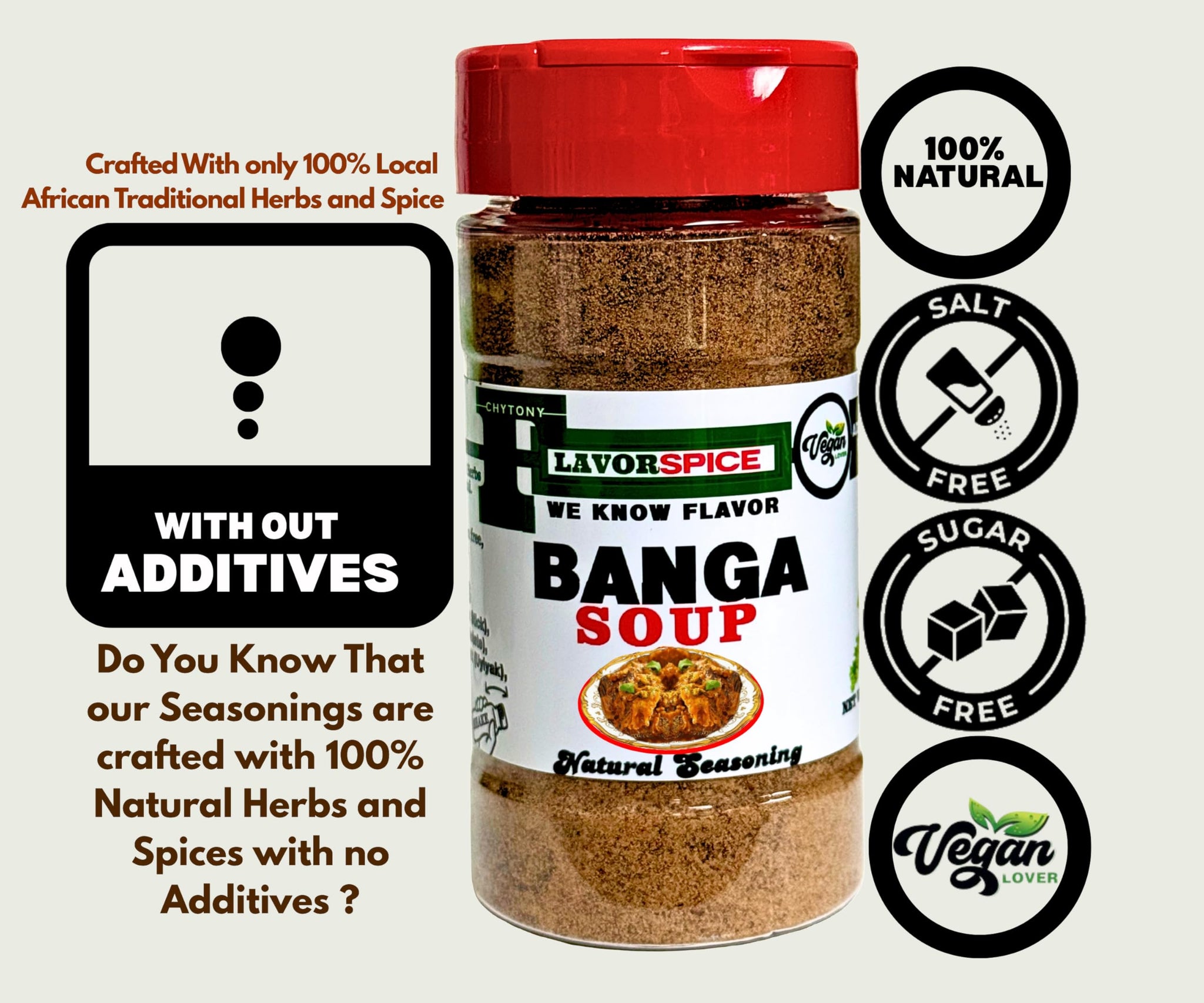 Banga Seasoning 6.75oz | Crafted with 100% African Traditional Natural Herbs and Spices with No Artificial or preservatives, No Salt, No Sugar, No MSG