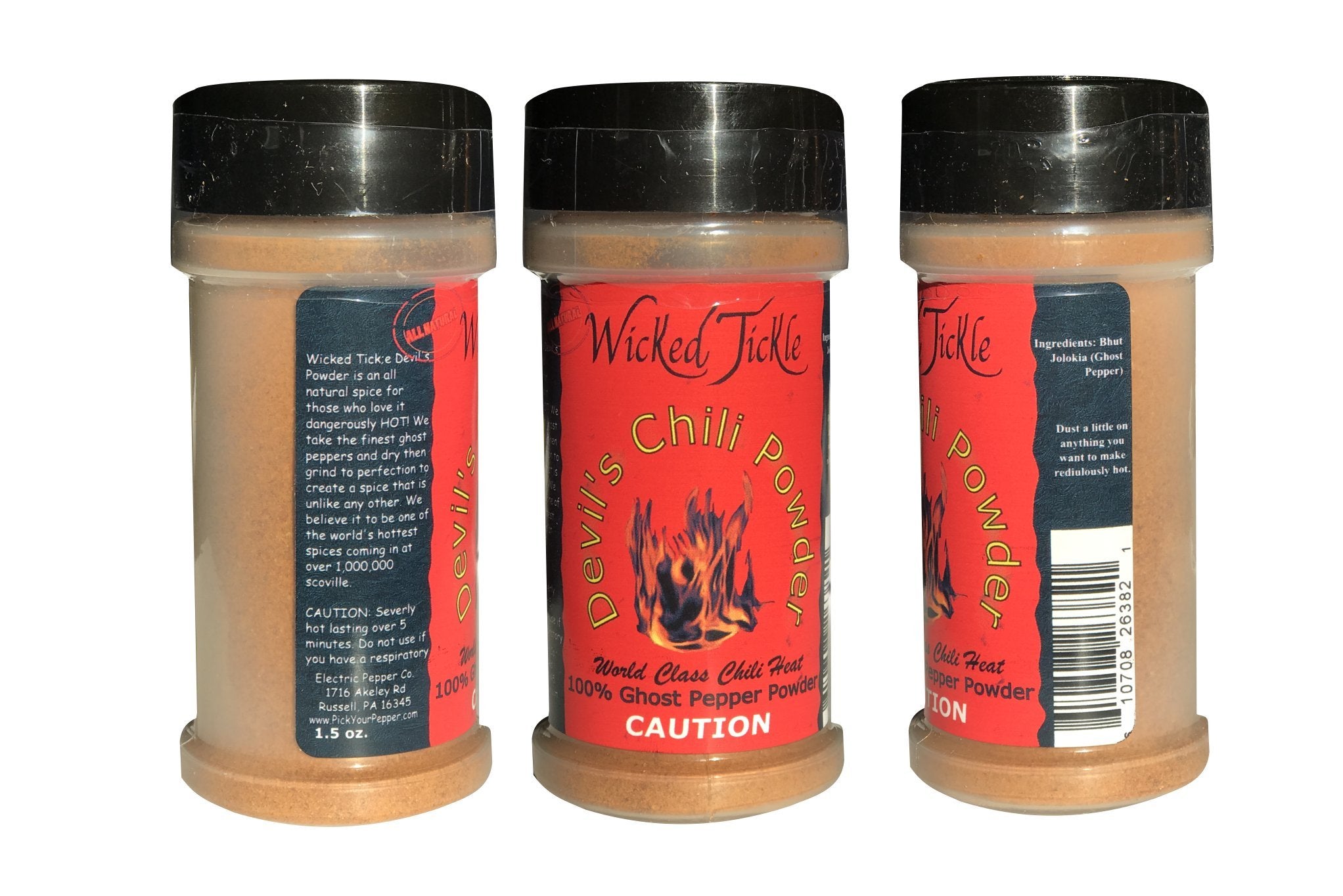 Wicked Tickle & Wicked Reaper World's Hottest Spice Gift Set - Carolina Reaper, Ghost Pepper, and Scorpion Chili Products Plus Free Sauce