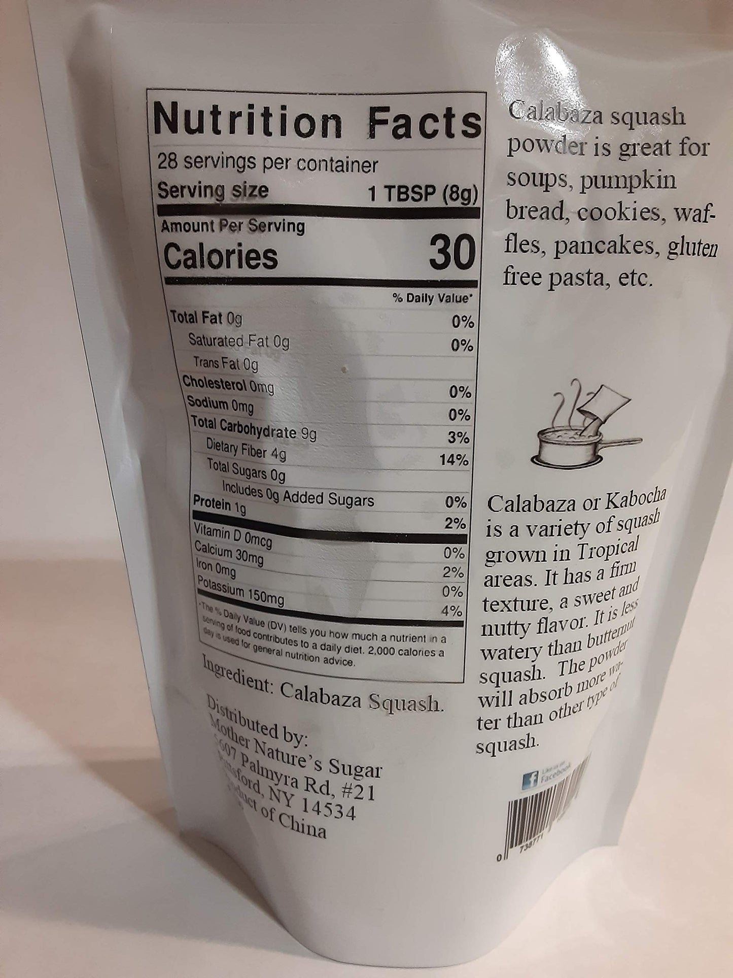 Calabaza SQUASH Powder- Kabocha, West Indian pumpkin- Vegetable soup powder- Great for Making soup, Baking, 100% vegetable. Raw. No salt added. Gluten