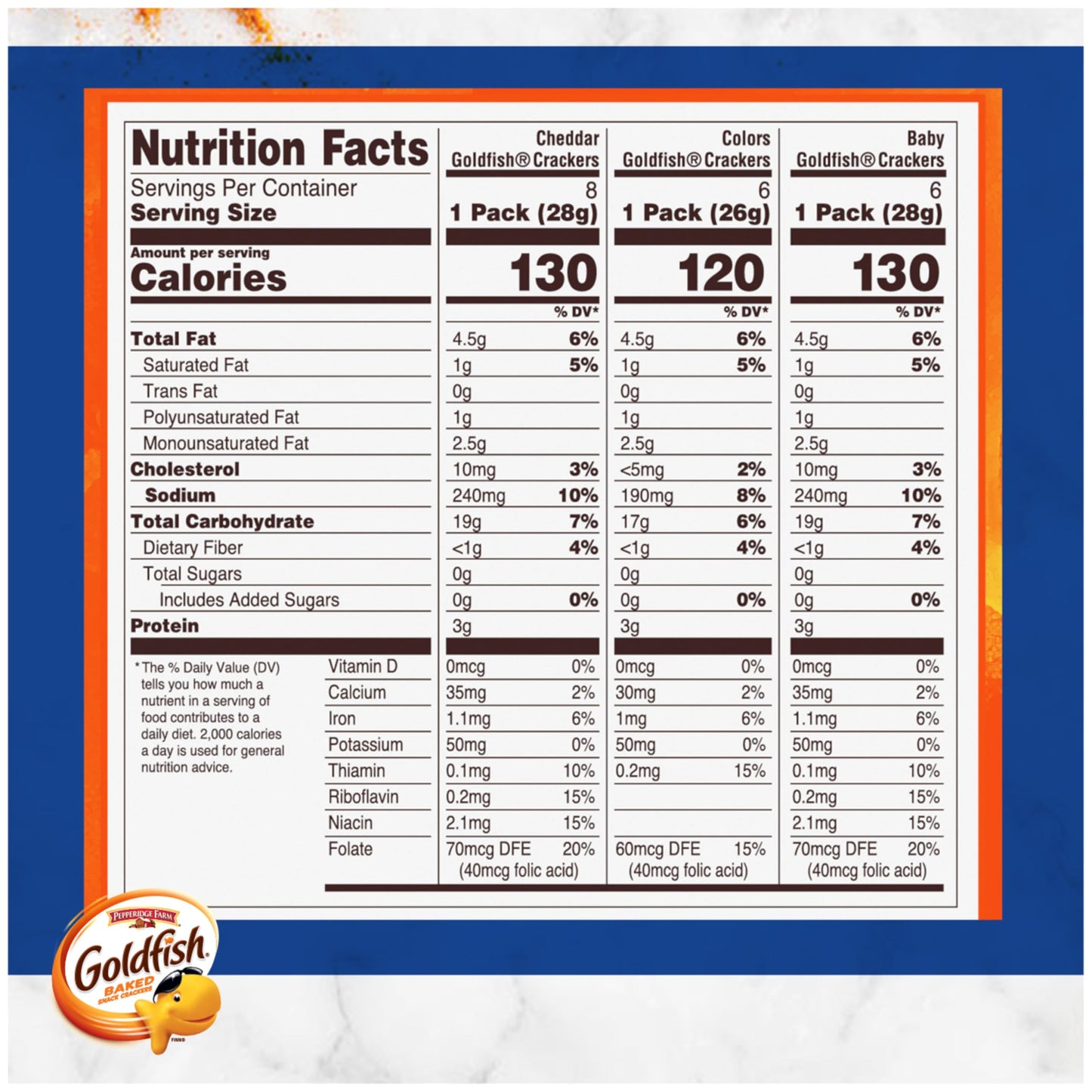 Goldfish Family Faves Crackers, Cheddar, Colors and Baby Crackers Snack Packs, 20-Ct Variety Pack