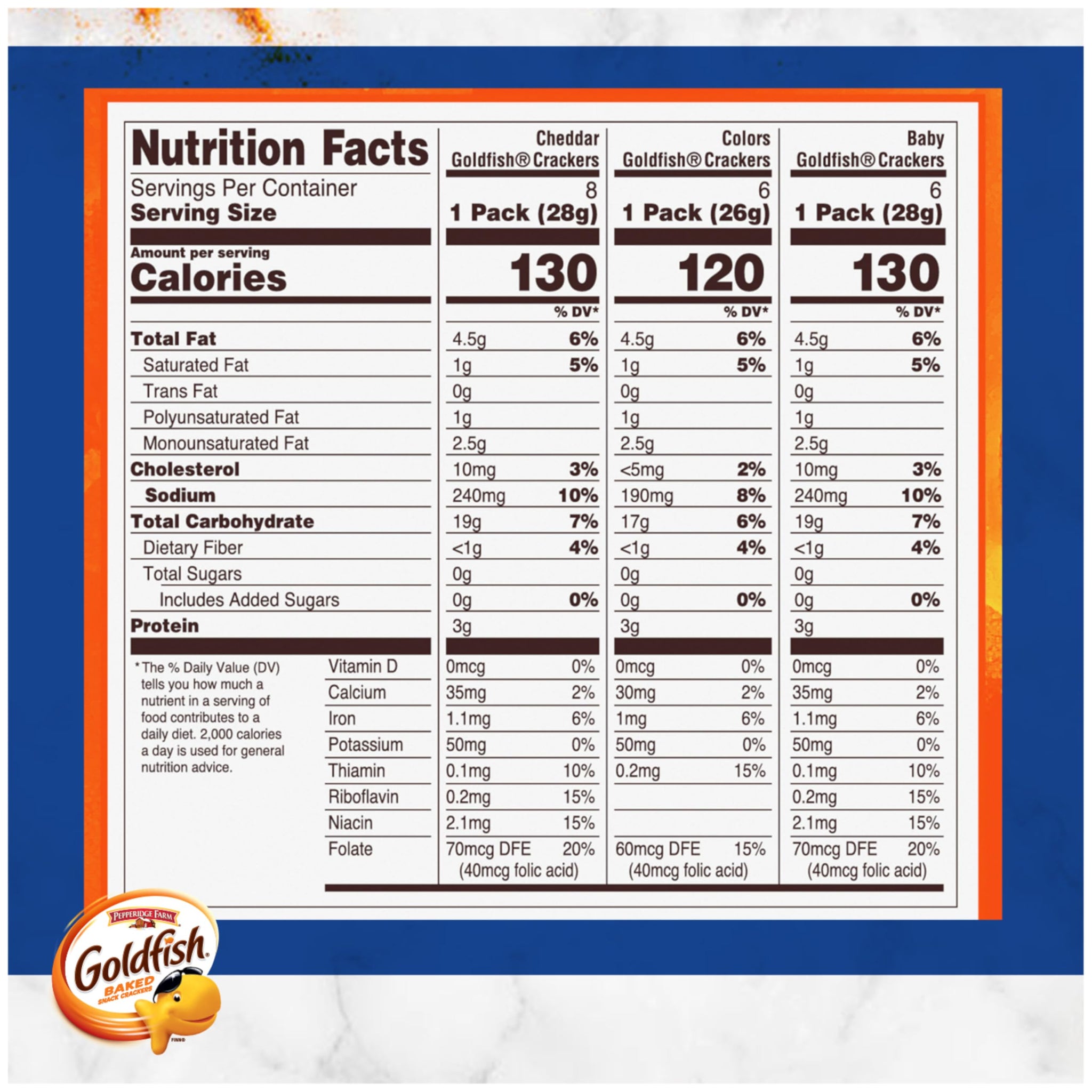 Goldfish Family Faves Crackers, Cheddar, Colors and Baby Crackers Snack Packs, 20-Ct Variety Pack