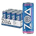 ZOA Sugar Free Energy Drink with Electrolytes, Blue Raspberry Shave Ice, Vitamin C, B Vitamins + Amino Acids, 160 mg Green Tea Caffeine, Zero Sugar