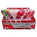 Fusion Select 24 Heart Shaped Lollipops Candy - Sweet Heart Lollipop for Party Bag Fillers, Pinata Stuffers - Ideal for Valentine's Day, Mother's Day