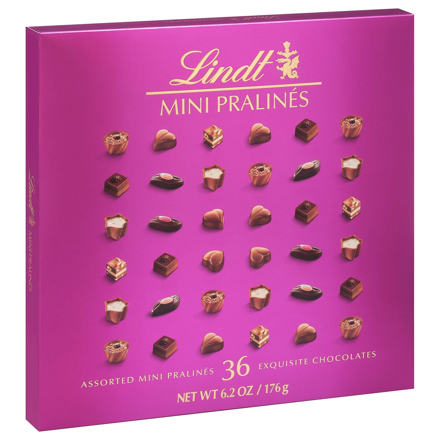 Lindt Mini Pralines, Assorted Chocolate Candy Pralines With Premium Filling, Great For Gift Giving, 6.2 oz. Gift Box