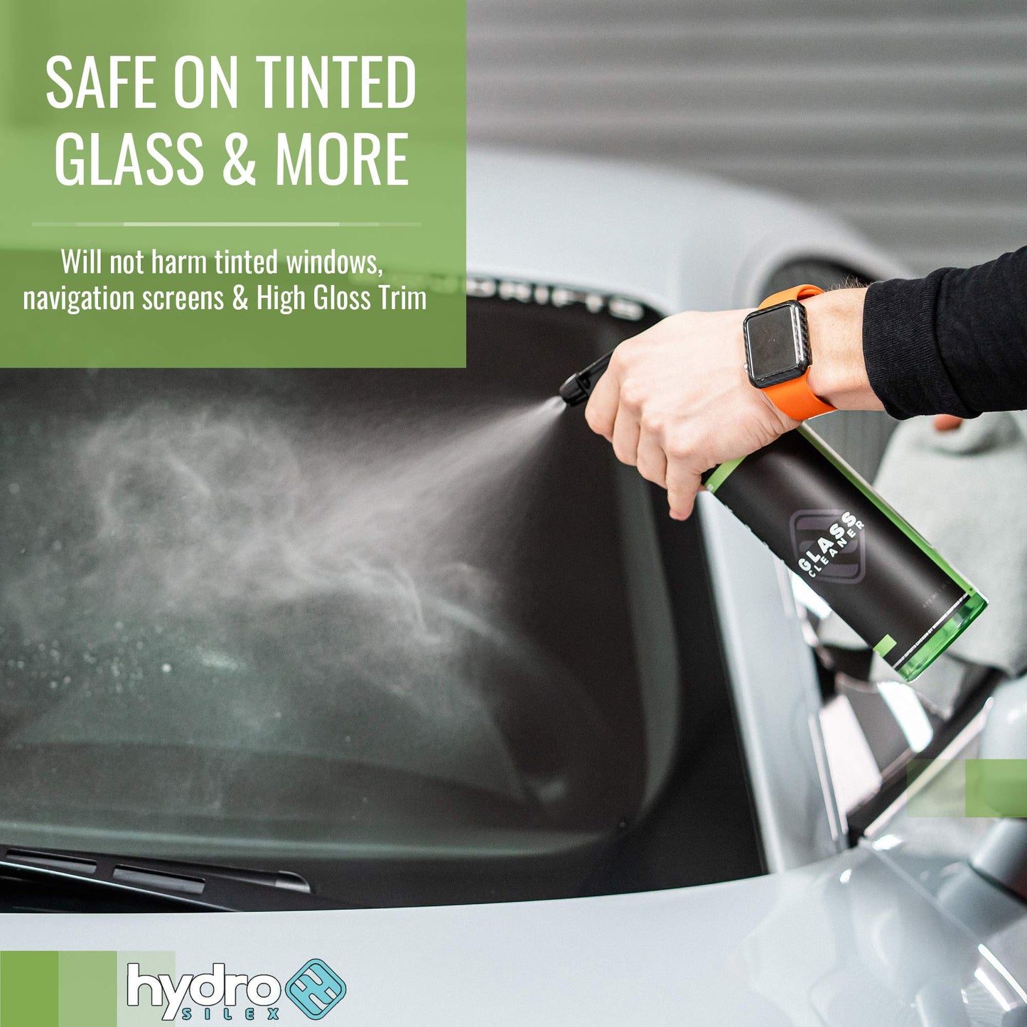 HydroSilex Glass Cleaner (16oz) | Recharge Your Glass & Windows | Streak Free Performance | SIO2 Infused Ceramic Formula | Safe On Tinted Glass |