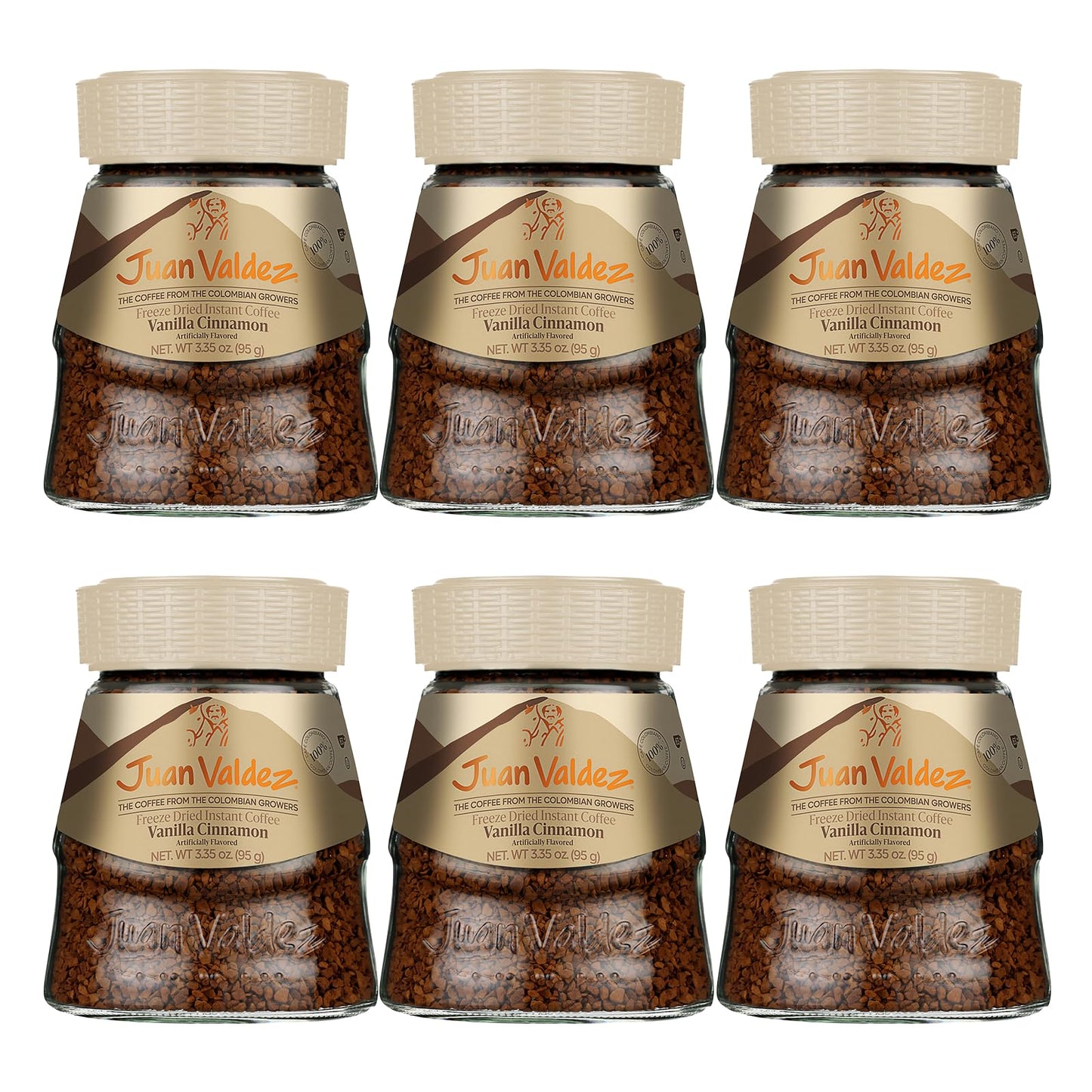 Juan Valdez Freeze-Dried Instant Coffee - Vanilla Cinnamon Flavor | 100% Colombian Arabica Beans | Sweet & Aromatic 100% Colombian Coffee | 3.35 oz
