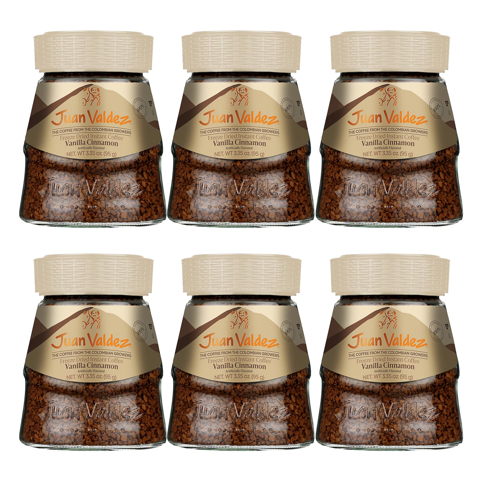 Juan Valdez Freeze-Dried Instant Coffee - Vanilla Cinnamon Flavor | 100% Colombian Arabica Beans | Sweet & Aromatic 100% Colombian Coffee | 3.35 oz
