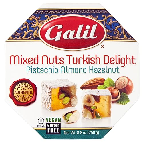 Galil Turkish Delight Octagon, Mixed Nuts, 8.8-Ounce Box (Pack of 1)