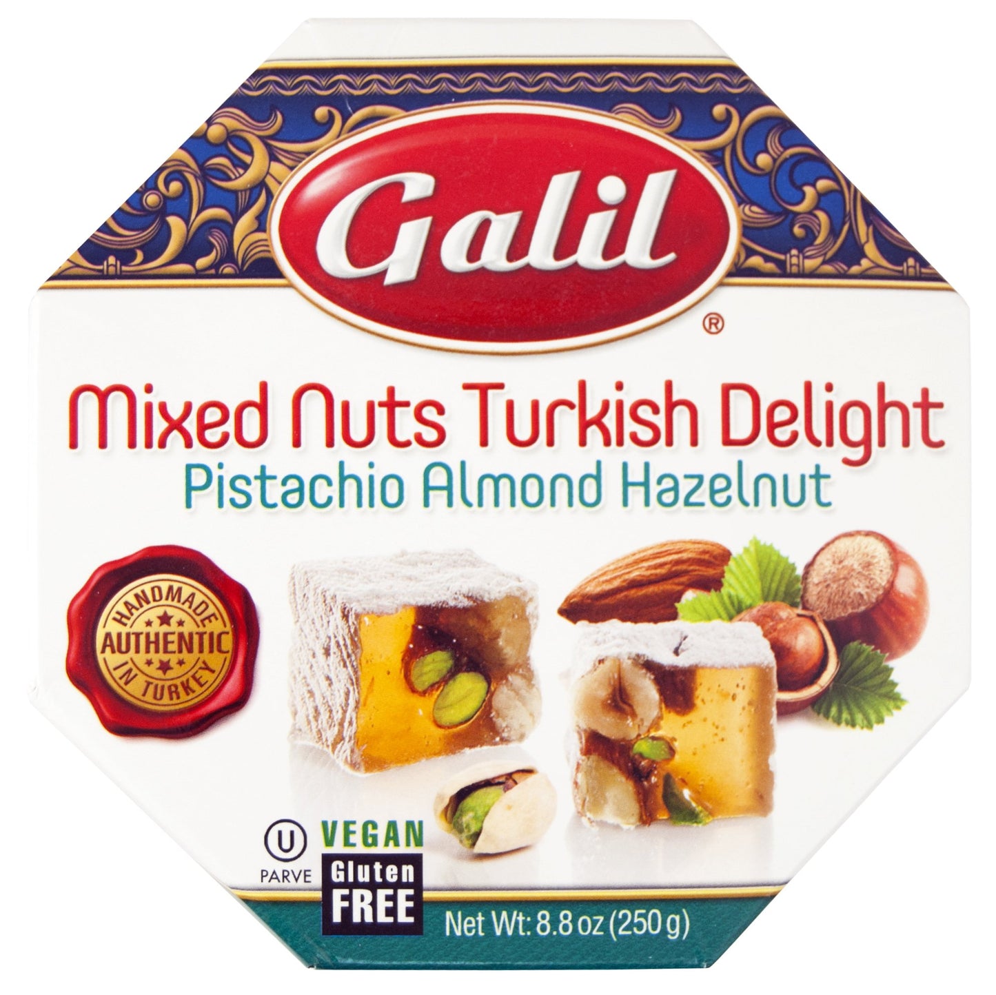 Galil Turkish Delight Octagon, Mixed Nuts, 8.8-Ounce Box (Pack of 1)