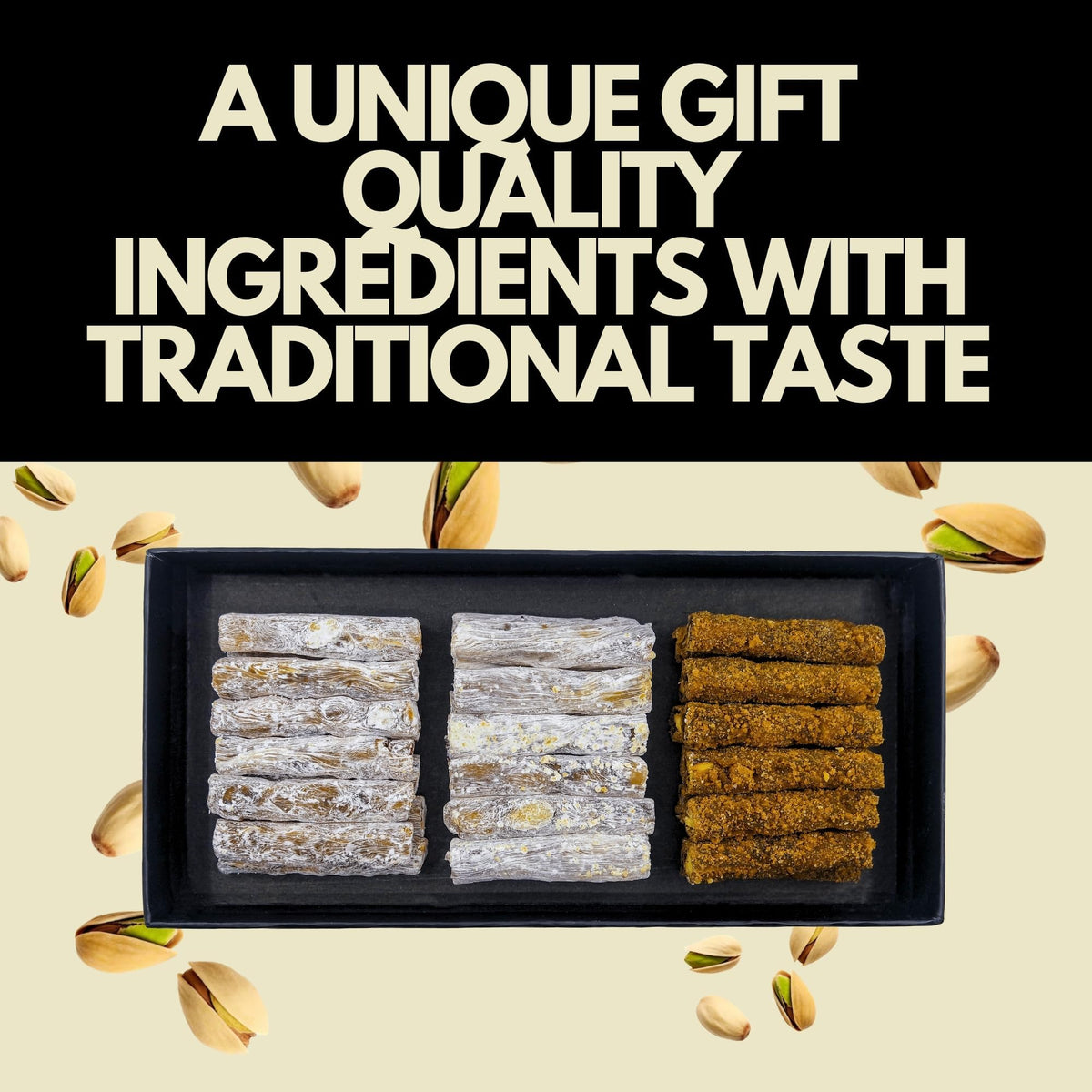 Turkish Delight by Bakirkazan Behlul, Luxury Vegan Snacks with 30% Pistachio, Ramadan Eid Traditional Vegan Gift Basket, Ramadan Halal Eid al-Adha
