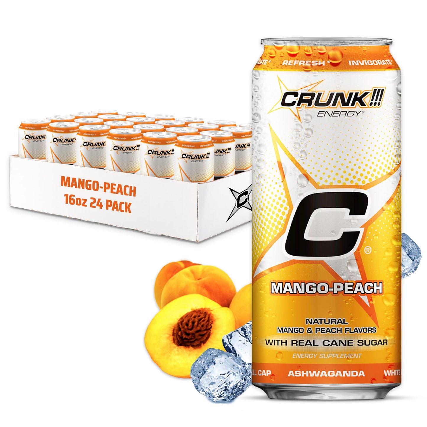 CRUNK!!! Energy Mango-Peach 16oz 24pack