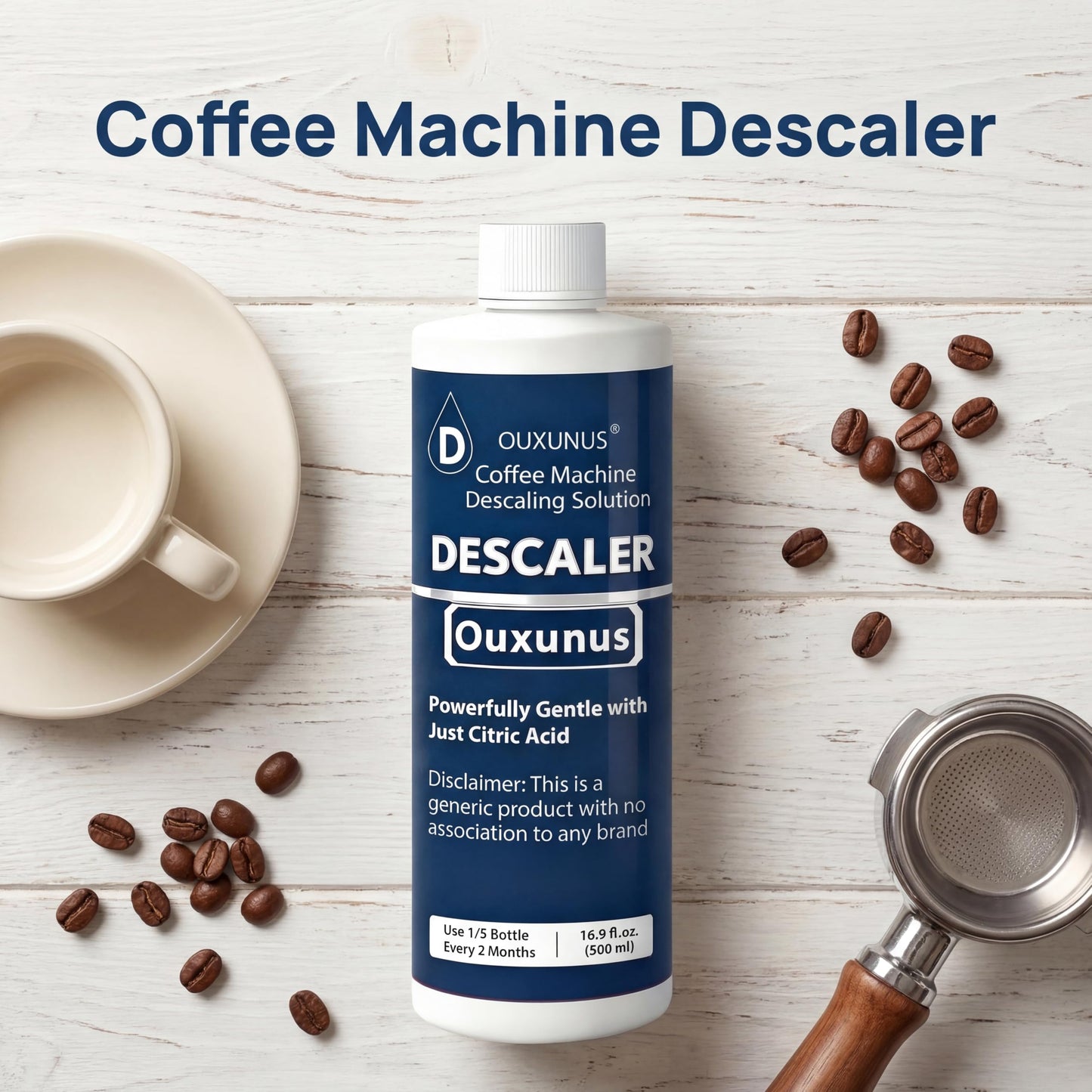 Ouxunus Descaling Solution for Compatible with DeLonghi?Krups?BLACK+DECKER?Mr Coffee Coffee Machines, Powerful Limescale Remover(5 Uses)
