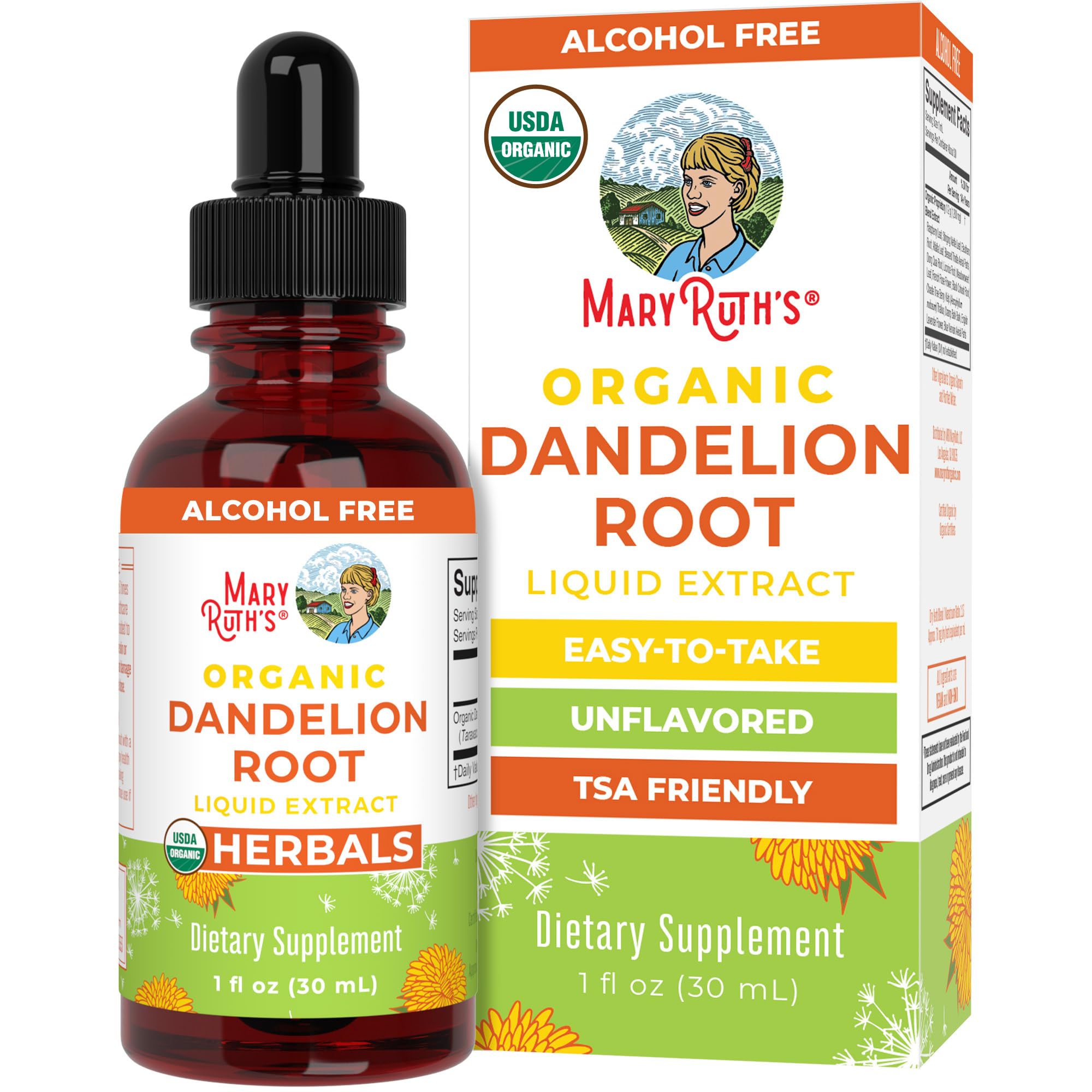 Organic Dandelion Root Extract by MaryRuth's | USDA Organic | Easy-to-Take | Liquid Dandelion Root Supplement | Herbal Extract | Vegan | Gluten Free |
