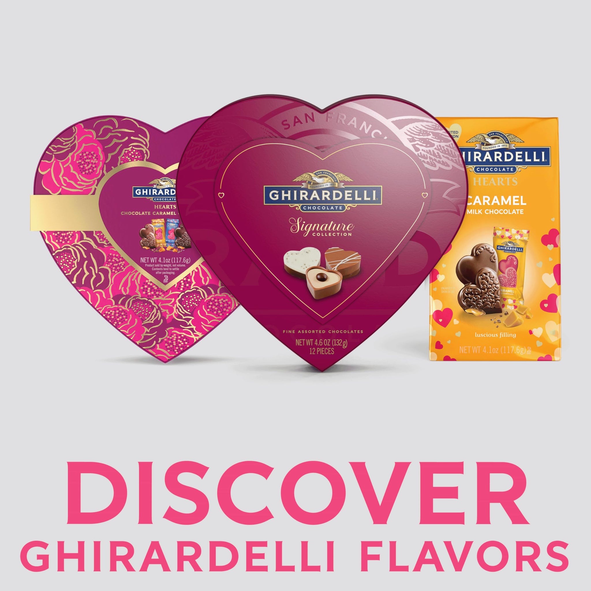 GHIRARDELLI Valentine’s Day Signature Praline Collection, 4.6 oz - Assorted Chocolate Pralines Gift Box