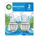 Air Wick plug in Scented Oil 2 Refills, Fresh Waters, (2x0.67oz), Essential Oils, Air Freshener (F002)