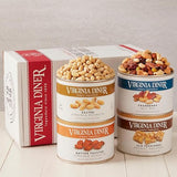 Virginia Diner Classic Sampler Gift Box in Resealable Tins 4.5 lbs, Salted, Butter Toasted, Peanut Squares, and Cranberry Nut Mix