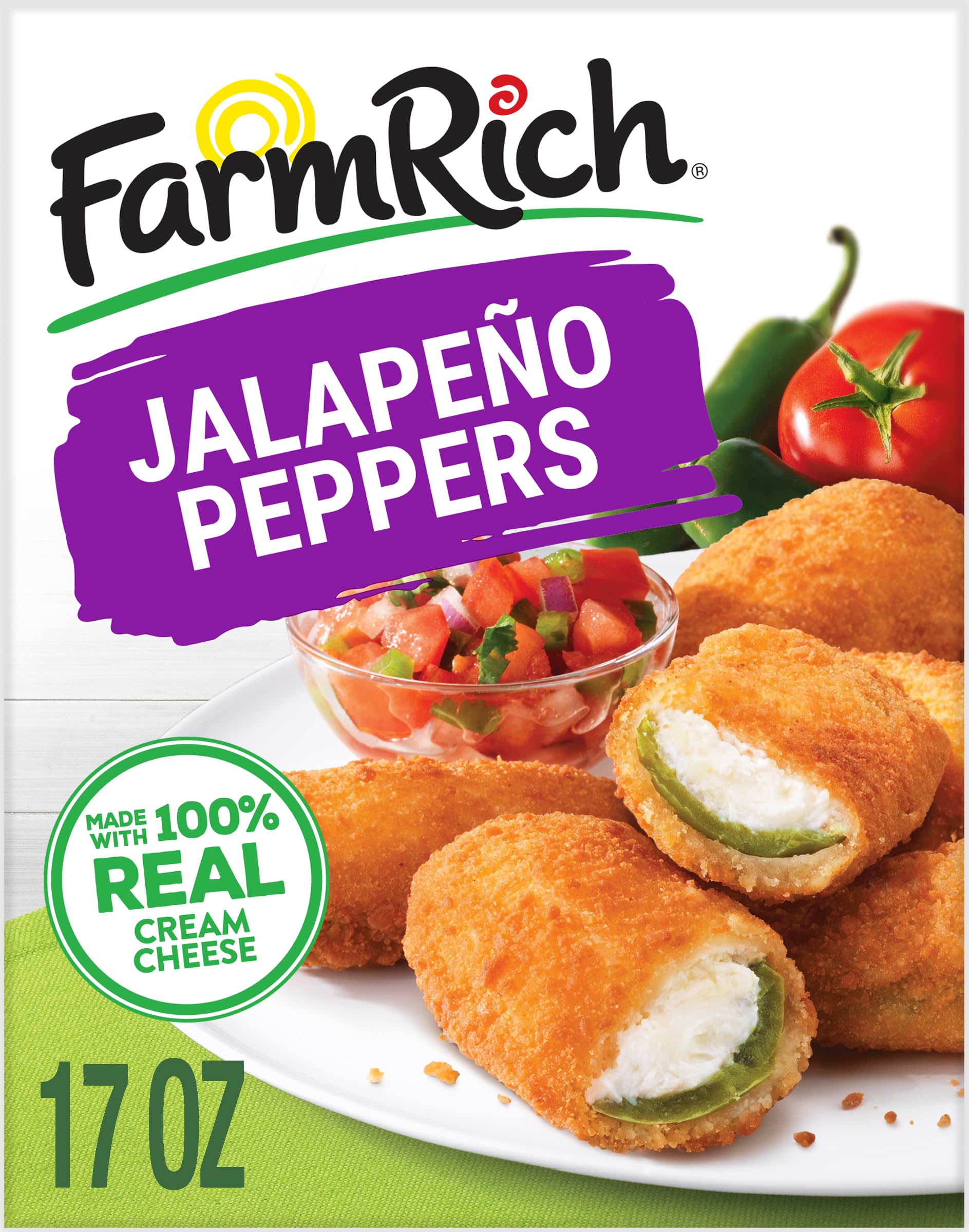 Farm Rich Crispy Jalapeno Peppers, Jalapeno Cream Cheese Peppers, 17 oz