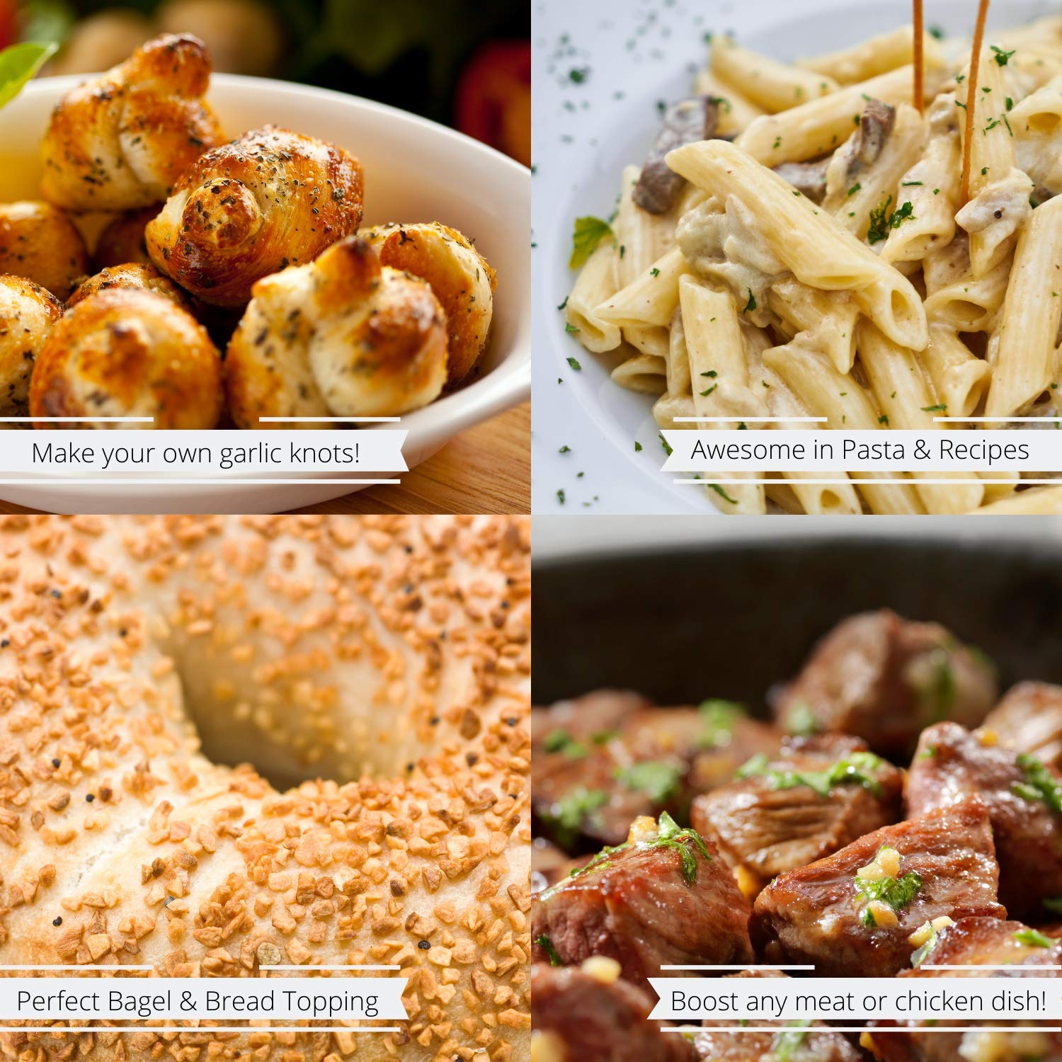 Gourmet Toasted Dried Minced Garlic by Its Delish, 2.1 LBS (34 Oz) Jumbo Container Jar - Dry Roasted Garlic Flakes - All Natural Peeled Chopped Garlic
