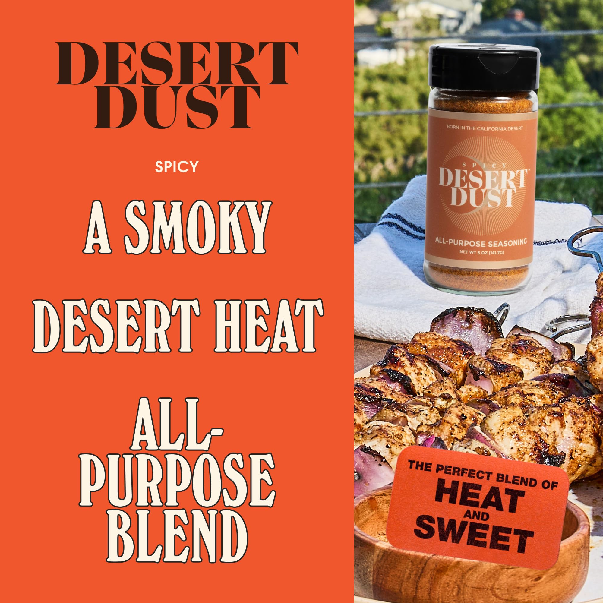 Desert Dust Spicy - All-Purpose Chiltepin Pepper Seasoning with Organic Date Sugar | Bold Medium-Hot Heat for Steak, Chicken, Seafood, Vegetables