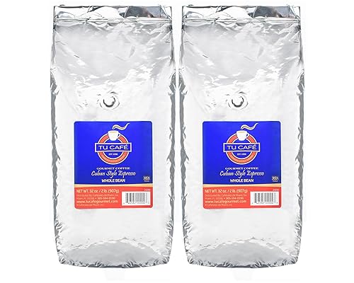 Tu Café Gourmet Whole Bean, Espresso Coffee, Gold 2lbs (2 Pack)