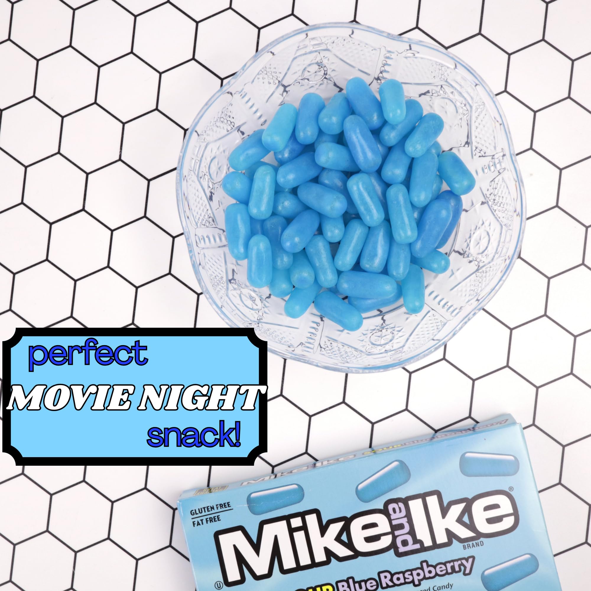 Mike and Ike Sour Blue Raspberry Theater Boxes, Chewy Fruit Candies, Movie Night Treats, 4.25 Ounces (Pack of 3)