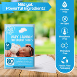 Baby Laundry Detergent Sheets for Infant, Toddler and Newborns, 80 Loads, Unscented - Gentle for Sensitive Skin - Washing Detergent for Baby Clothes