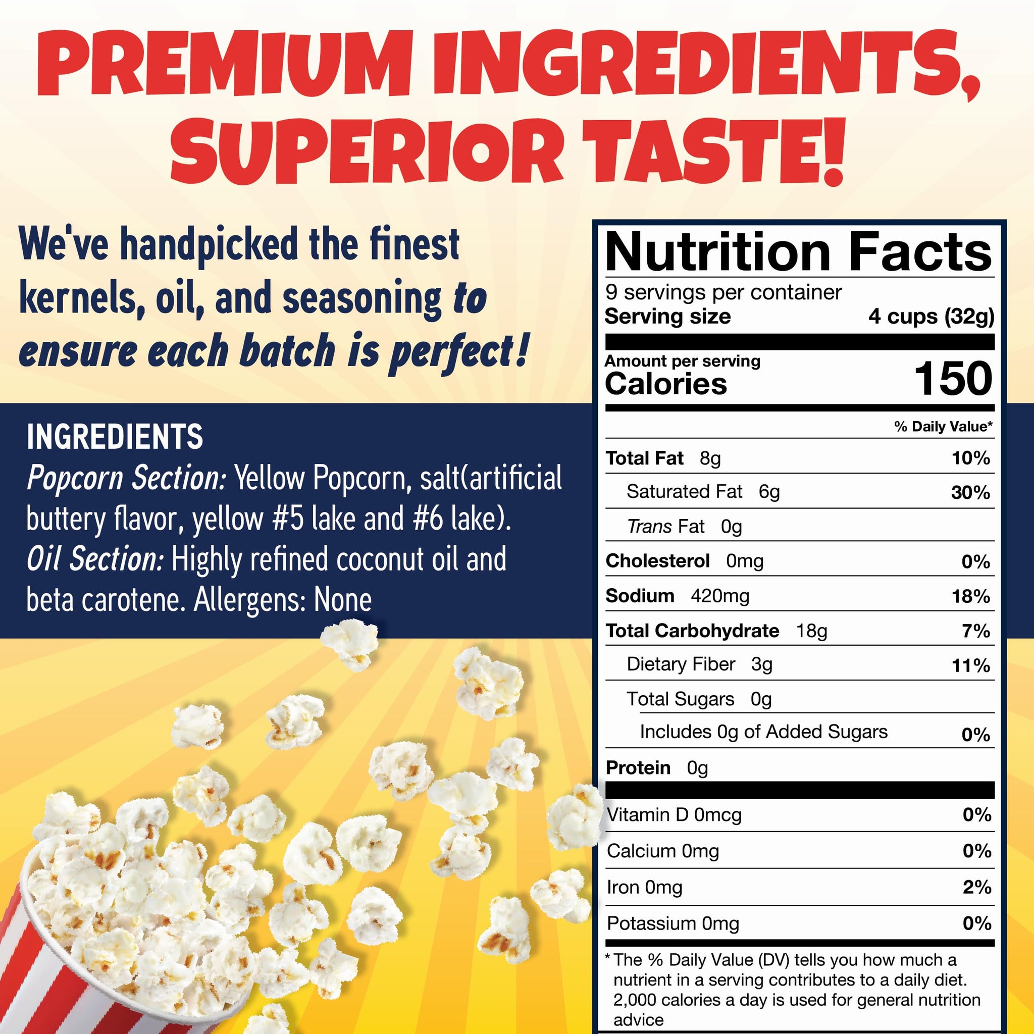 Premium America Popcorn Kit, 24 Packs for a 8oz Popper, Movie Theater & Popcorn Machine Kernels, Oil & Seasoning Packet, Bulk All in One