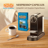 Kauai Coffee Espresso Pods Compatible with Nespresso Original Coffee Makers - Arabica Coffee, 10% Hawaiian - Dark Roast, Rich Cocoa & Smoky Finish