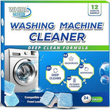 Whirl Fresh Washing Machine Cleaner Tablets, 24 Pack-Deep Cleaning Tablets for Top & Front Load HE Washer Cleaners, Descaler & Deodorizer, Septic