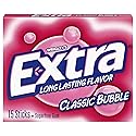 Extra Classic Bubble Sugarfree Gum, Single Pack (15 Pieces)