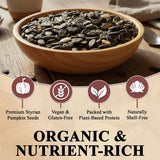 THE GREAT TRAIL Himalayan Sea Salted Pumpkin Seeds, US Grown No Shell, Nut-Free Snack, 7 oz, Vegan, Gluten-Free, Plant-Based Protein, Organic Pumpkin