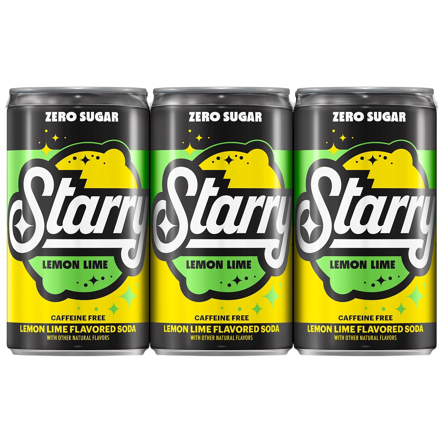 Starry Lemon Lime Soda Pop, Zero Sugar, 7.5oz Mini Cans (6 Pack)