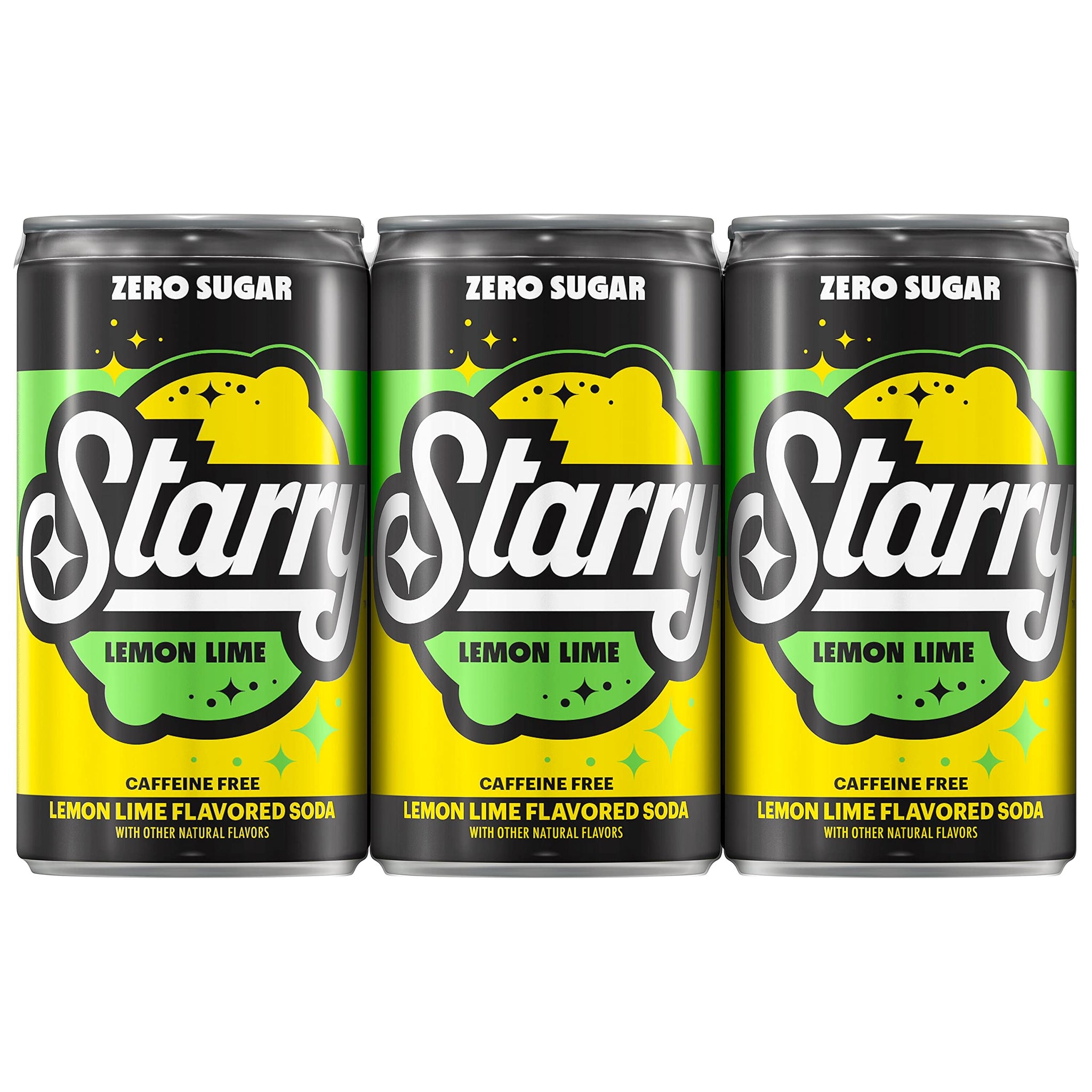 Starry Lemon Lime Soda Pop, Zero Sugar, 7.5oz Mini Cans (6 Pack)